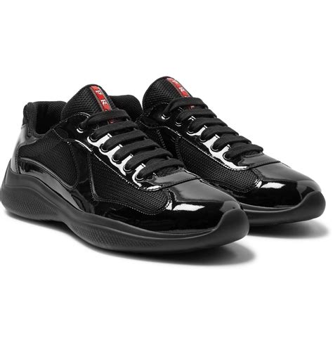 black patent leather Prada shoes